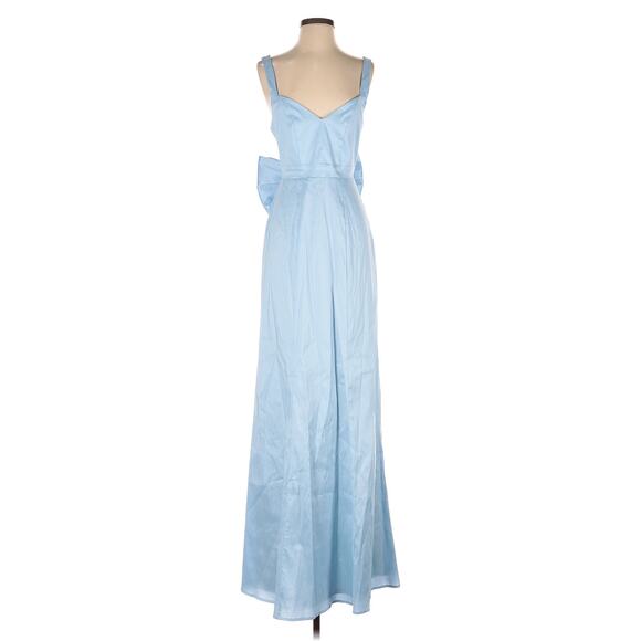 Show Me Your Mumu Charlotte Bow Dress in Light Blue Taffeta M - Picture 4 of 9